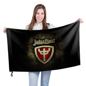 Флаг 3D с принтом JUDAS PRIEST , 100% полиэстер | плотность ткани — 95 г/м2, размер — 67 х 109 см. Принт наносится с одной стороны | heavy metal | judas priest | metal | metal gods | группы | джудас прист | метал | роб хэлфорд | хард рок | хеви метал