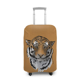 Чехол для чемодана 3D с принтом Тигр , 86% полиэфир, 14% спандекс | двустороннее нанесение принта, прорези для ручек и колес | большая кошка | графика | дикий мир | животное | кошка | персонаж | природа | рисунок | хищник