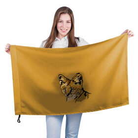 Флаг 3D с принтом Сервал , 100% полиэстер | плотность ткани — 95 г/м2, размер — 67 х 109 см. Принт наносится с одной стороны | африка | графика | дикий мир | животное | кошка | персонаж | природа | рисунок | хищник