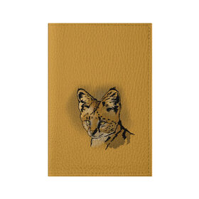 Обложка для паспорта матовая кожа с принтом Сервал , натуральная матовая кожа | размер 19,3 х 13,7 см; прозрачные пластиковые крепления | африка | графика | дикий мир | животное | кошка | персонаж | природа | рисунок | хищник