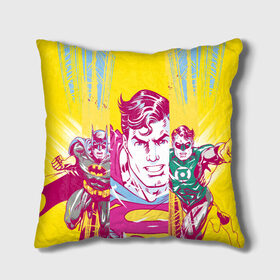 Подушка 3D с принтом Лига Справедливости , наволочка – 100% полиэстер, наполнитель – холлофайбер (легкий наполнитель, не вызывает аллергию). | состоит из подушки и наволочки. Наволочка на молнии, легко снимается для стирки | batman | green lantern | justice league | superman | vdzabma | бэтмен | зеленый фонарь | лига справедливости | супермен