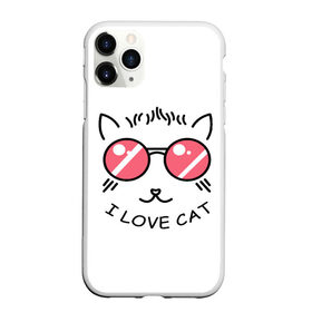 Чехол для iPhone 11 Pro матовый с принтом I Love cat (я люблю котов) , Силикон |  | 8 марта | cat | i love you | kiss | love | губы | девушке | день влюбленных | зубы | киса | кот | котик | коты | люблю котов | любовь | любтмой | марта | очки | поцелуй | розовые губы | розовый | страсть | течет