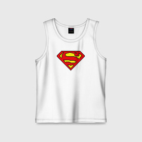 Детская майка хлопок с принтом Superman 8 bit ,  |  | justice league | superman | vdzabma | лига справедливости | супермен