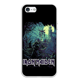 Чехол для iPhone 5/5S матовый с принтом IRON MAIDEN , Силикон | Область печати: задняя сторона чехла, без боковых панелей | Тематика изображения на принте: black | dark | death | fantasy | hardcore | heavy metal | iron maiden | metal | music | rock | skuul | usa | метал | музыка | рок | скелет | фентези | череп | черный