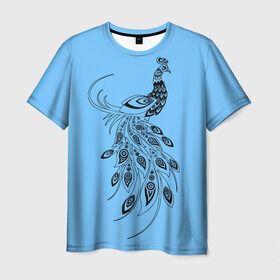 Мужская футболка 3D с принтом Павлин , 100% полиэфир | прямой крой, круглый вырез горловины, длина до линии бедер | дикая птица | красивая птица | павлин | птица | разноцветная птица