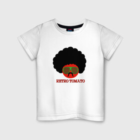 Детская футболка хлопок с принтом Ретро томат , 100% хлопок | круглый вырез горловины, полуприлегающий силуэт, длина до линии бедер | 80 е | afro | retro | tomato | афро | восьмидесятые | мучачос | помидор | ретро | томат