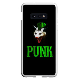 Чехол для Samsung S10E с принтом punky trashcat , Силикон | Область печати: задняя сторона чехла, без боковых панелей | Тематика изображения на принте: punk. | trashcat | животные | ирокез | опоссум | панк