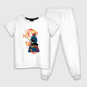 Детская пижама хлопок с принтом Война драконов , 100% хлопок |  брюки и футболка прямого кроя, без карманов, на брюках мягкая резинка на поясе и по низу штанин
 | битва | воин | война драконов | дракон | игра драконов | мужская битва | ниндзя | самурай | япония