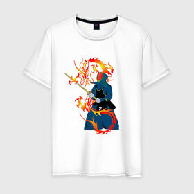 Мужская футболка хлопок с принтом Война драконов , 100% хлопок | прямой крой, круглый вырез горловины, длина до линии бедер, слегка спущенное плечо. | битва | воин | война драконов | дракон | игра драконов | мужская битва | ниндзя | самурай | япония