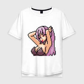 Мужская футболка хлопок Oversize с принтом Pixel art anime , 100% хлопок | свободный крой, круглый ворот, “спинка” длиннее передней части | Тематика изображения на принте: anime | art | girl | manga | pixel | аниме | арт | девушка | манга | пиксель