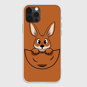 Чехол для iPhone 12 Pro Max с принтом Кенгуренок в сумке , Силикон |  | animals | australia | baby | bag | cute | ears | eyes | jump | kangaroo | leap | mother | nose | paws | pocket | sack | shadow | tail | австралия | глаза | детеныш | животные | карман | кенгуренок | кенгуру | лапы | мама | мешок | милый | нос | няшный | п