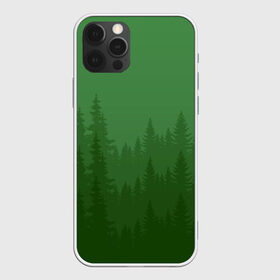 Чехол для iPhone 12 Pro Max с принтом Зеленый Лес , Силикон |  | градиент | густой лес | деревья | зеленый лес | лес | минимализм
