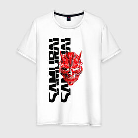 Мужская футболка хлопок с принтом CYBERPUNK 2077 (samurai) , 100% хлопок | прямой крой, круглый вырез горловины, длина до линии бедер, слегка спущенное плечо. | cd project red | cyberpunk 2077 | keanu reeves | samurai | киану ривз | киберпанк 2077 | самураи