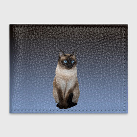 Обложка для студенческого билета с принтом сиамская милая кошечка , натуральная кожа | Размер: 11*8 см; Печать на всей внешней стороне | cat | kitten | голубые глаза | градиент | кот | котейка | котик | кошечка | кошка | милая | мяу | сиамская | сиамский