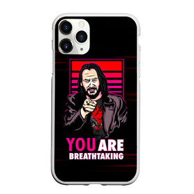 Чехол для iPhone 11 Pro матовый с принтом YOU ARE BREATHTAKING , Силикон |  | Тематика изображения на принте: cyberpunk 2077 | hacker | maelstrom | militech | quadra | samurai | sci fi | technology | trauma team | v | будущее | игра | иероглифы | киану ривз | кибер | киберпанк | киборг | киборги | корпорация | лого | милитек | панк | роботы | самурай | т