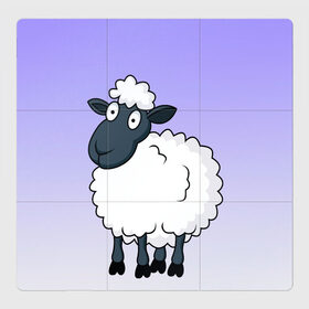 Магнитный плакат 3Х3 с принтом Нарисованный милый барашек , Полимерный материал с магнитным слоем | 9 деталей размером 9*9 см | барашек | вектор | градиент | детский | коза | кудри | милый | минимализм | нарисованный | овечка | овца | рисунок | шерсть