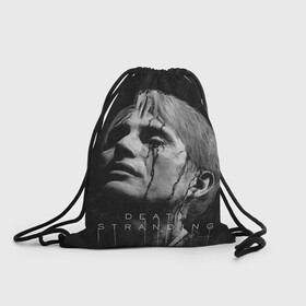 Рюкзак-мешок 3D с принтом Death Stranding , 100% полиэстер | плотность ткани — 200 г/м2, размер — 35 х 45 см; лямки — толстые шнурки, застежка на шнуровке, без карманов и подкладки | cliff unger | death stranding | mads mikkelsen | клифф унгер | клиффорд унгер | мадс миккельсен