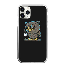 Чехол для iPhone 11 Pro матовый с принтом Утро начинается... , Силикон |  | animal | beast | bird | coffee | drowsiness | fatigue | lark | morning | owl | sleep | sleepy | sleepyhead | жаворонок | кофе животное | птица | сова | сонливость | соня | усталость | утро