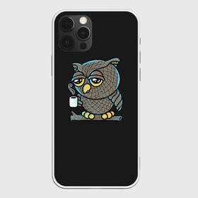 Чехол для iPhone 12 Pro Max с принтом Утро начинается... , Силикон |  | animal | beast | bird | coffee | drowsiness | fatigue | lark | morning | owl | sleep | sleepy | sleepyhead | жаворонок | кофе животное | птица | сова | сонливость | соня | усталость | утро