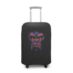 Чехол для чемодана 3D с принтом Colorful Gorilla , 86% полиэфир, 14% спандекс | двустороннее нанесение принта, прорези для ручек и колес | animal | beast | color | colorful | gorilla | ink | monkey | paints | горилла | животное | зверь | краски | обезьяна | чернила