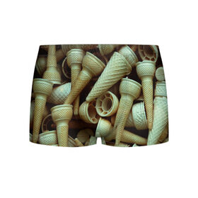 Мужские трусы 3D с принтом Рожки , 50% хлопок, 50% полиэстер | классическая посадка, на поясе мягкая тканевая резинка | art | casual | арт | вафли | градиент | мороженное | рожки | рожок | стаканчик | структура | текстура