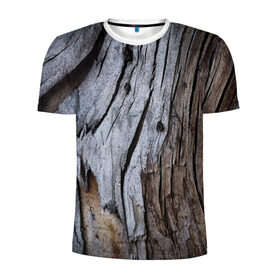 Мужская футболка 3D спортивная с принтом Древесная кора , 100% полиэстер с улучшенными характеристиками | приталенный силуэт, круглая горловина, широкие плечи, сужается к линии бедра | art | casual | арт | градиент | дерево | деревянный | древесная кора | кора | минимализм | структура | текстура