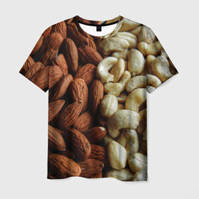 Мужская футболка 3D с принтом Ореховый микс , 100% полиэфир | прямой крой, круглый вырез горловины, длина до линии бедер | art | casual | арт | градиент | кешью | орехи | структура | текстура | фундук