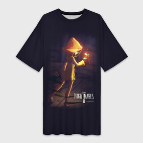 Платье-футболка 3D с принтом Little Nightmares 2. Шестая. ,  |  | Тематика изображения на принте: little nightmares | little nightmares 2 | игра | литл нигмарес | литл нигмарес 2 | литл нигхтмарес | литл нигхтмарес 2 | ужас | хоррор | шестая