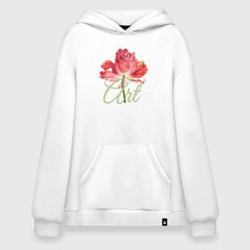 Худи SuperOversize хлопок с принтом Flower art , 70% хлопок, 30% полиэстер, мягкий начес внутри | карман-кенгуру, эластичная резинка на манжетах и по нижней кромке, двухслойный капюшон
 | flo | flowers | растения | флористика | цветение | цветы