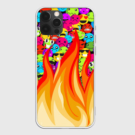 Чехол для iPhone 12 Pro Max с принтом SLAVA MARLOW - Смайлики , Силикон |  | clip | emoji | emojji | feat | fire | flame | manny | music | tik tok | video | готлиб | клип | ля ля ля | марлов | марлоу | музыка | мэнни | реп | рэп | слава | тик ток | ты горишь как огонь | ты мне очень нравишься | у меня агония | 