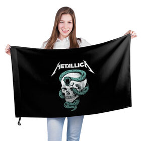 Флаг 3D с принтом Metallica , 100% полиэстер | плотность ткани — 95 г/м2, размер — 67 х 109 см. Принт наносится с одной стороны | heavy metal | metal | metallica | группы | метал | металлика | музыка | рок | трэш метал | хєви метал