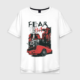 Мужская футболка хлопок Oversize с принтом Город автомобилей , 100% хлопок | свободный крой, круглый ворот, “спинка” длиннее передней части | автомобиль | автомобильный дизайн | бояться этого | городское пространство | декоративные узоры | красный