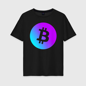 Женская футболка хлопок Oversize с принтом БИТКОИН НЕОН | BITCOIN NEON , 100% хлопок | свободный крой, круглый ворот, спущенный рукав, длина до линии бедер
 | bitcoin | blockchain | btc | cardano | crypto | ethereum | polkadot | tether | xrp | бинанс | биткоин | блокчейн | валюта | деньги | криптовалюта | майнер | майнинг | цифровая валюта | цифровое золото | эфир