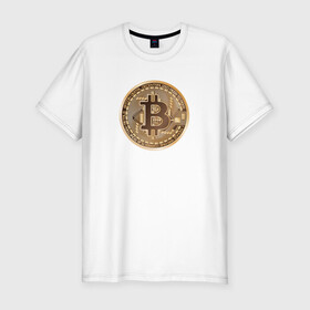Мужская футболка хлопок Slim с принтом БИТКОИН (НА СПИНЕ) , 92% хлопок, 8% лайкра | приталенный силуэт, круглый вырез ворота, длина до линии бедра, короткий рукав | bitcoin | blockchain | btc | cardano | crypto | ethereum | polkadot | tether | xrp | бинанс | биткоин | блокчейн | валюта | деньги | криптовалюта | майнер | майнинг | цифровая валюта | цифровое золото | эфир