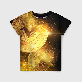 Детская футболка 3D с принтом БИТКОИН ЗОЛОТО | BITCOIN GOLD , 100% гипоаллергенный полиэфир | прямой крой, круглый вырез горловины, длина до линии бедер, чуть спущенное плечо, ткань немного тянется | Тематика изображения на принте: bitcoin | blockchain | btc | cardano | crypto | ethereum | polkadot | tether | xrp | бинанс | биткоин | блокчейн | валюта | деньги | криптовалюта | майнер | майнинг | цифровая валюта | цифровое золото | эфир