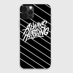 Чехол для iPhone 12 Pro Max с принтом Always Hustling , Силикон |  | always hustling | минимализм | надпись | полосы | типография | черно белое