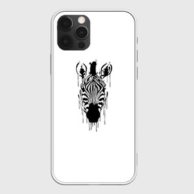 Чехол для iPhone 12 Pro Max с принтом Зебра минимализм , Силикон |  | animal | beast | black | minimalism | white | zebra | белое | животное | зверь | зебра | краски | минимализм | чернила | черно белое | черное
