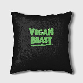 Подушка 3D с принтом Vegan Beast , наволочка – 100% полиэстер, наполнитель – холлофайбер (легкий наполнитель, не вызывает аллергию). | состоит из подушки и наволочки. Наволочка на молнии, легко снимается для стирки | animal | beast | herbivorous | mutant | vegan | vegetarian | веган | вегетарианец | животное | зверь | мутант