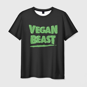 Мужская футболка 3D с принтом Vegan Beast , 100% полиэфир | прямой крой, круглый вырез горловины, длина до линии бедер | Тематика изображения на принте: animal | beast | herbivorous | mutant | vegan | vegetarian | веган | вегетарианец | животное | зверь | мутант