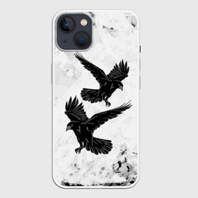 Чехол для iPhone 13 с принтом Gothic crows ,  |  | animals | art | bird | black | crow | dark | halloween | wings | witch | арт | ворона | готика | готические | животные | крылья | нечисть | орел | перья | природа | птица | птица ворон | птичка | тьма | хеллоуин | хищник | черная птица