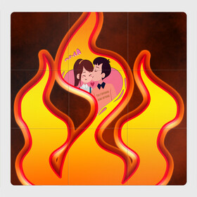 Магнитный плакат 3Х3 с принтом СЛАВА МАРЛОВ ТЫ ГОРИШЬ , Полимерный материал с магнитным слоем | 9 деталей размером 9*9 см | влюбленным | дым. | жар | любовь | ля ля | огонь | сердце