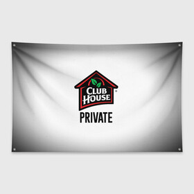 Флаг-баннер с принтом Клабхаус , 100% полиэстер | размер 67 х 109 см, плотность ткани — 95 г/м2; по краям флага есть четыре люверса для крепления | голосовое общение | клубный дом | приложение | социальная сеть