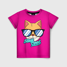 Детская футболка 3D с принтом Очковая кошка , 100% гипоаллергенный полиэфир | прямой крой, круглый вырез горловины, длина до линии бедер, чуть спущенное плечо, ткань немного тянется | домашняя кошка | кошка | мелус кот | милый кот | мышка | очки | очковая кошка | персидская кошка | русская кошка | французская кошка