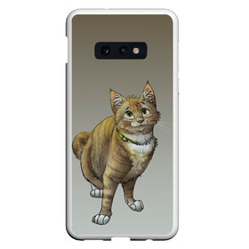 Чехол для Samsung S10E с принтом полосатый уличный кот , Силикон | Область печати: задняя сторона чехла, без боковых панелей | арт | бандит | вектор | градиент | кот | котенок | котик | котэ | мультяшный | мяу | полоски | рисунок | рыжий | серый | уличный | хитрюга