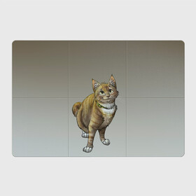 Магнитный плакат 3Х2 с принтом полосатый уличный кот , Полимерный материал с магнитным слоем | 6 деталей размером 9*9 см | арт | бандит | вектор | градиент | кот | котенок | котик | котэ | мультяшный | мяу | полоски | рисунок | рыжий | серый | уличный | хитрюга
