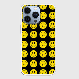 Чехол для iPhone 13 Pro с принтом Смайлики ,  |  | emoji | smile | sticker | грусть | любовь | печаль | плачь | смайлики | стикеры | текстура | улыбка | эмоджи | эмодзи