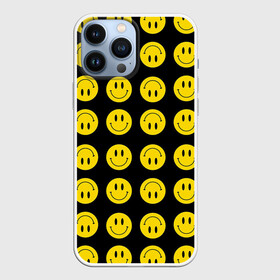 Чехол для iPhone 13 Pro Max с принтом Смайлики ,  |  | emoji | smile | sticker | грусть | любовь | печаль | плачь | смайлики | стикеры | текстура | улыбка | эмоджи | эмодзи