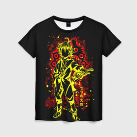Женская футболка 3D с принтом Семь смертных грехов , 100% полиэфир ( синтетическое хлопкоподобное полотно) | прямой крой, круглый вырез горловины, длина до линии бедер | anime | meliodas | nanatsu no taizai | seven deadly sins | аниме | манга | мелиодас