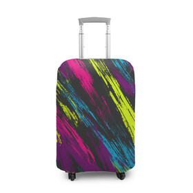 Чехол для чемодана 3D с принтом SUMMER 2021 , 86% полиэфир, 14% спандекс | двустороннее нанесение принта, прорези для ручек и колес | абстракция | весна | краски | лето | полоски | разноцветное