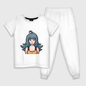 Детская пижама хлопок с принтом Pixel art anime , 100% хлопок |  брюки и футболка прямого кроя, без карманов, на брюках мягкая резинка на поясе и по низу штанин
 | Тематика изображения на принте: anime | art | girl | manga | pixel | аниме | арт | девушка | манга | пиксель